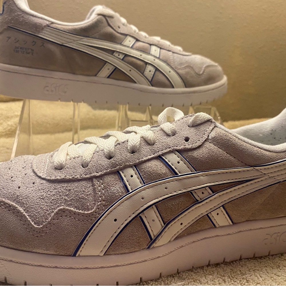 Asics White and Tan Athletic Shoes